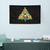Buch Lover Christmas Tree Bookworm Librarian Banner (Messeveranstaltung)