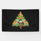 Buch Lover Christmas Tree Bookworm Librarian Banner (Horizontal)