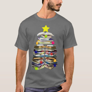 Buch Lover Christmas Tree Bookworm Librarian T-Shirt