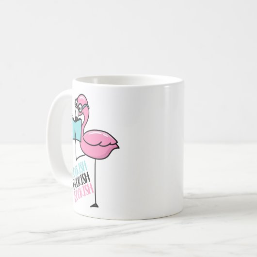 Buch Lover Flamingo Kaffeetasse (Vorderseite Links)