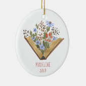 Buch Lover Floral Books Keramik Ornament (Rechts)