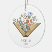 Buch Lover Floral Books Keramik Ornament (Links)