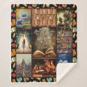 Buch Lover Geschenk, Buchwurm, I Liebe Lesen Buch Sherpadecke (Vorderseite)