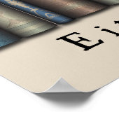 Buch Lover Horace Zitat Alte Bücher Poster (Ecke)