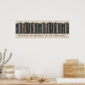 Buch Lover Horace Zitat Alte Bücher Poster (Küche)