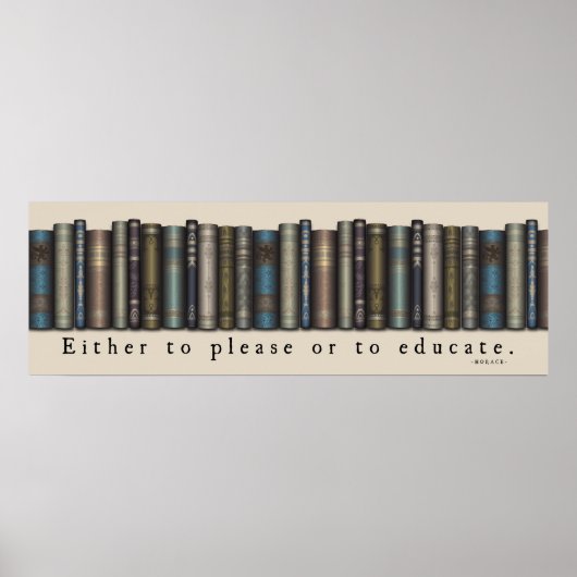 Buch Lover Horace Zitat Alte Bücher Poster (Vorne)