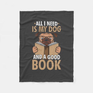 Buch Lover - Hund und gutes Buch Fleecedecke