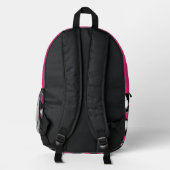 Buch Lover Librarian Pink Black Monogram Bedruckter Rucksack (Rückseite)