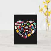 Buch Lover Librarian Teacher Buchbücher Herz V Karte (Gelbe Blume)