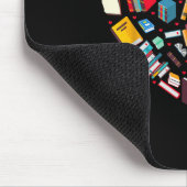 Buch Lover Librarian Teacher Buchbücher Herz V Mousepad (Ecke)