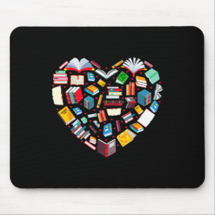 Buch Lover Librarian Teacher Buchbücher Herz V Mousepad