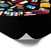 Buch Lover Librarian Teacher Buchbücher Herz V Poster (Ecke)