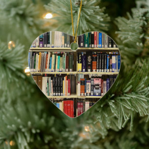 Buch Lover Library Bücher Weihnachten Keramik Ornament