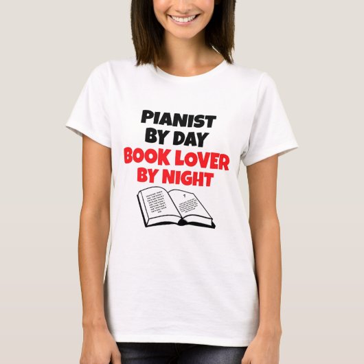 Buch Lover Pianist T-Shirt (Vorderseite)