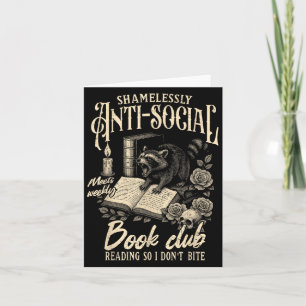 Buch Lover Reading Bookish Shamelessly Anti-Social Karte