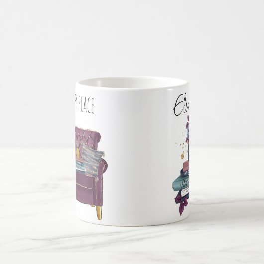 Buch Lover Reading Introvert Homones Happy Place Kaffeetasse (Mittel)