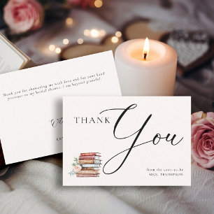 Buch Lover Thema Buchliterarische Literatur Brautp Dankeskarte