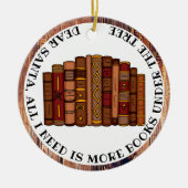 Buch Lover's Christmas Keramik Ornament (Vorne)