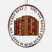 Buch Lover's Christmas Keramik Ornament (Links)