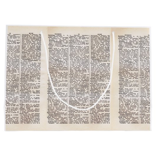 Buch Lover's Dictionary Page Geschenkbeutel Große Geschenktüte (Rückseite)
