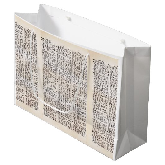 Buch Lover's Dictionary Page Geschenkbeutel Große Geschenktüte (Vorderseite Schrägansicht)