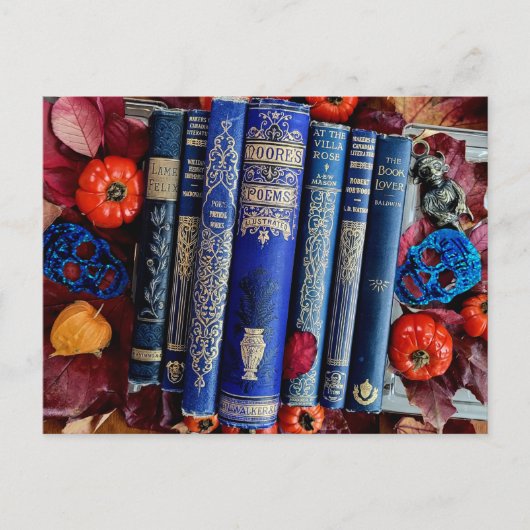 Buch Lover's Halloween Postkarte (Vorderseite)