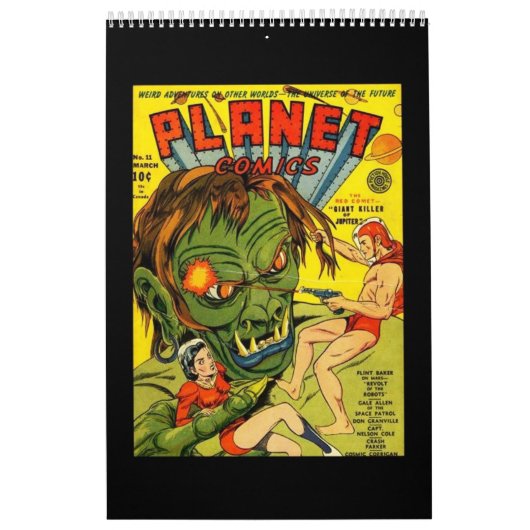 Buch mit 14 Vintagen Comic-Buchübersichten Kalender (Titelbild)