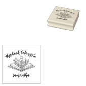 Buch mit Blume Dieses Buch gehört Gummistempel (Stempel)