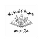 Buch mit Blume Dieses Buch gehört Gummistempel (Prägung)