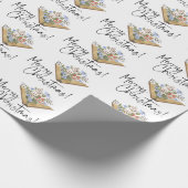 Buch mit Blume Frohe Weihnachten Geschenkpapier (Ecke)