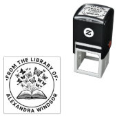 Buch mit Schmetterlingen #2 Bibliotheksname Permastempel (Beispiel)