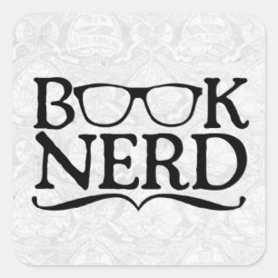 Buch-Nerd-Aufkleber Quadratischer Aufkleber