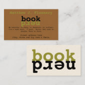 Buch-Nerd-Geschäfts-Karte Visitenkarte (Vorne/Hinten)