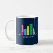 Buch Nerd Modern Navy Green Blue Kaffeetasse (Links)