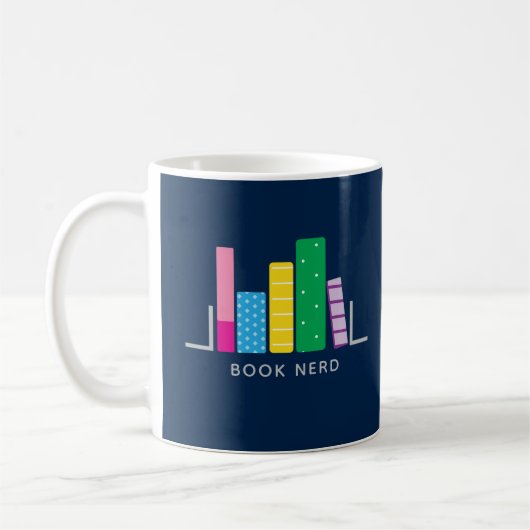 Buch Nerd Modern Navy Green Blue Kaffeetasse (Links)