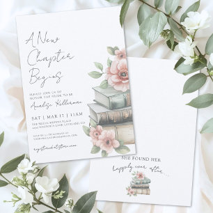 Buch Neuer Abschnitt Florale Brautparty Einladung
