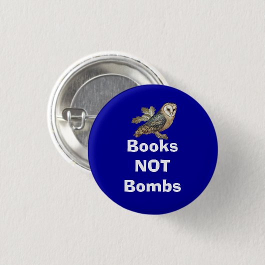 Buch-nicht Bomben-schottisches Button (Vorne & Hinten)