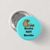 Buch-nicht Bomben-schottisches Button (Vorne & Hinten)