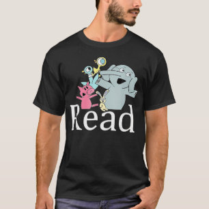 Buch Niedlich School Teacher Librarian Elephant P T-Shirt