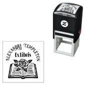 Buch öffnen mit Rose #2PS mit Ex Libris Name Permastempel (Beispiel)