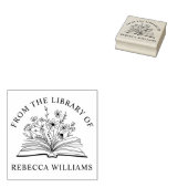 Buch öffnen und Blume Ihr Name aus der Bibliothek Gummistempel (Stempel)