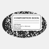 Buch Ovaler Aufkleber (Vorderseite)