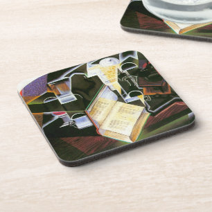 Buch, Pfeife und Brille, Juan Gris, Vintage Kubism Getränkeuntersetzer