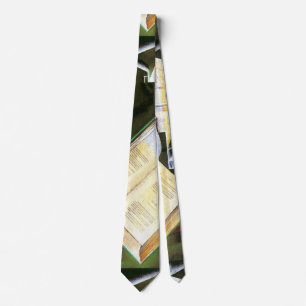 Buch, Pipe und Brille, Juan Gris, Vintager Kubismu Krawatte