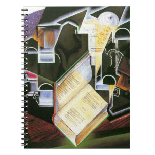 Buch, Pipe und Brille, Juan Gris, Vintager Kubismu Notizblock