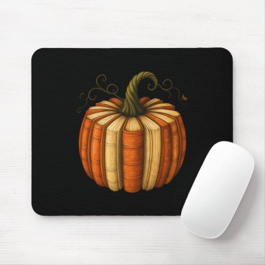 Buch Pumpkin Fall Halloween Lehrer Librarians Boo Mousepad (Mit Mouse)