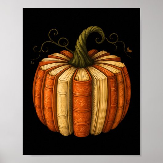 Buch Pumpkin Fall Halloween Lehrer Librarians Boo Poster (Vorne)