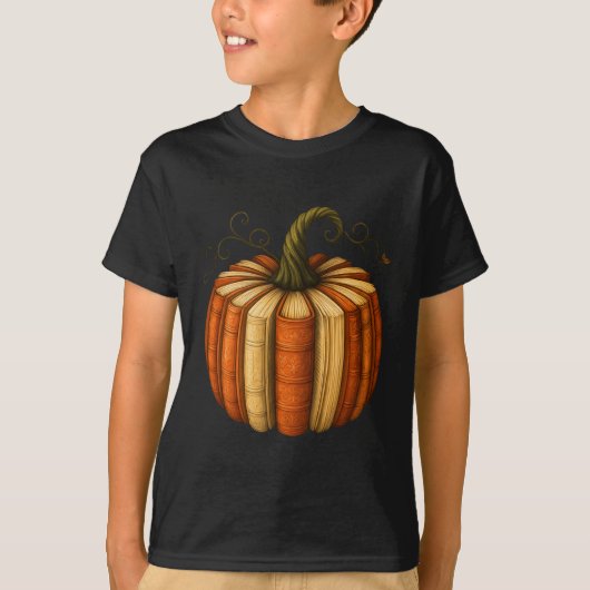 Buch Pumpkin Fall Halloween Lehrer Librarians Boo T-Shirt (Vorderseite)