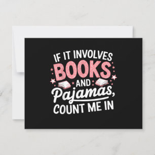 Buch & Pyjama Humorvoller Bücherliebhaber Lustiges Einladung