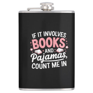 Buch & Pyjama Humorvoller Bücherliebhaber Lustiges Flachmann